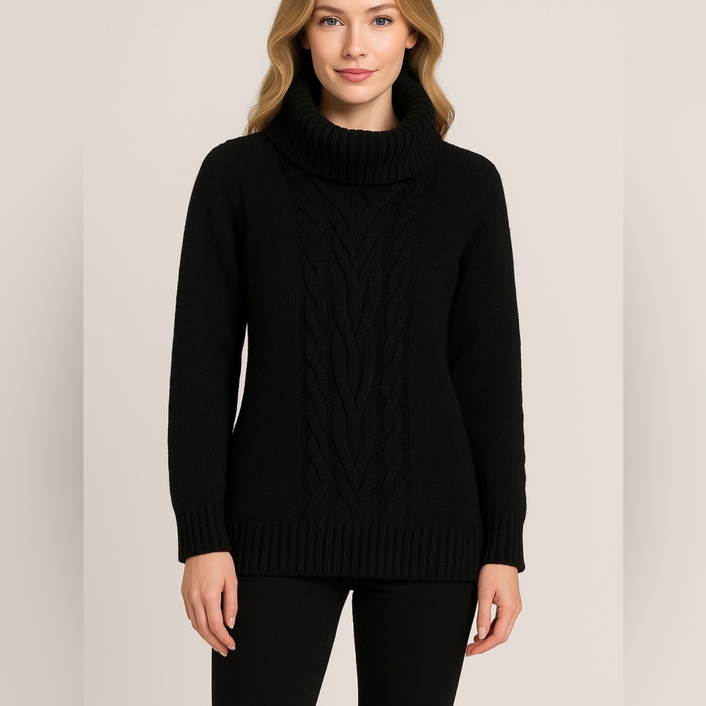 Woolovers Pure Wool Knitted Aran Cowl Neck Jumper